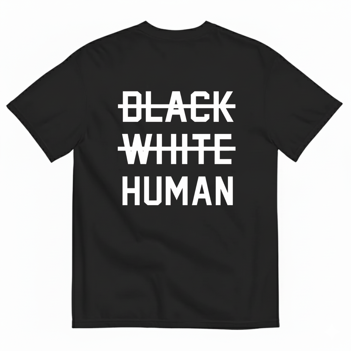 BLACK WHITE HUMAN T-SHIRT (BACK PRINT)