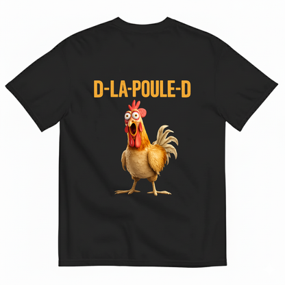 D-LA-POULE-D FUNNY CHICKEN T-SHIRT T-SHIRT (BACK PRINT)