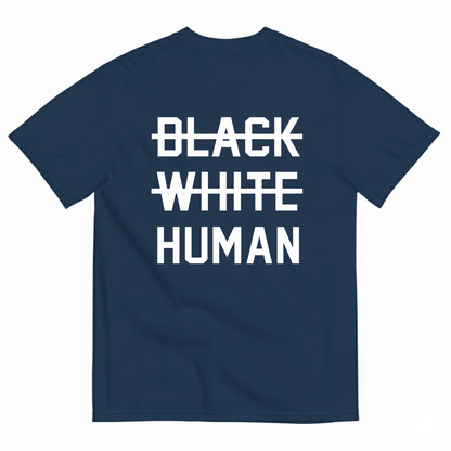 BLACK WHITE HUMAN T-SHIRT (BACK PRINT)