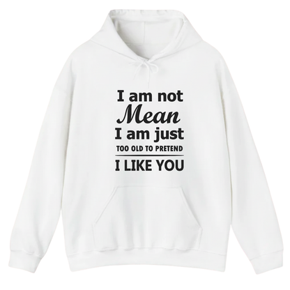I am not Mean I am just TOO OLD TO PRETEND I LIKE YOU Hoodie (Front Print)