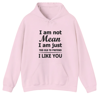 I am not Mean I am just TOO OLD TO PRETEND I LIKE YOU Hoodie (Front Print)