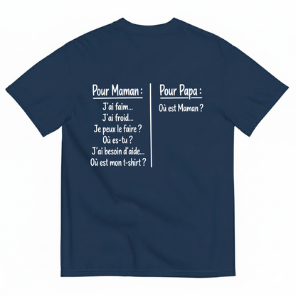 POUR MAMAN  POUR PAPA T-SHIRT (BACK PRINT)