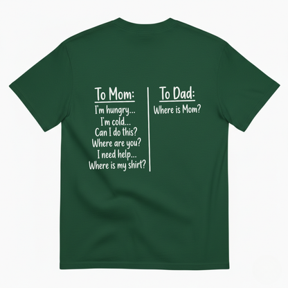 TO MOM / TO DAD T-SHIRT (BACK PRINT)