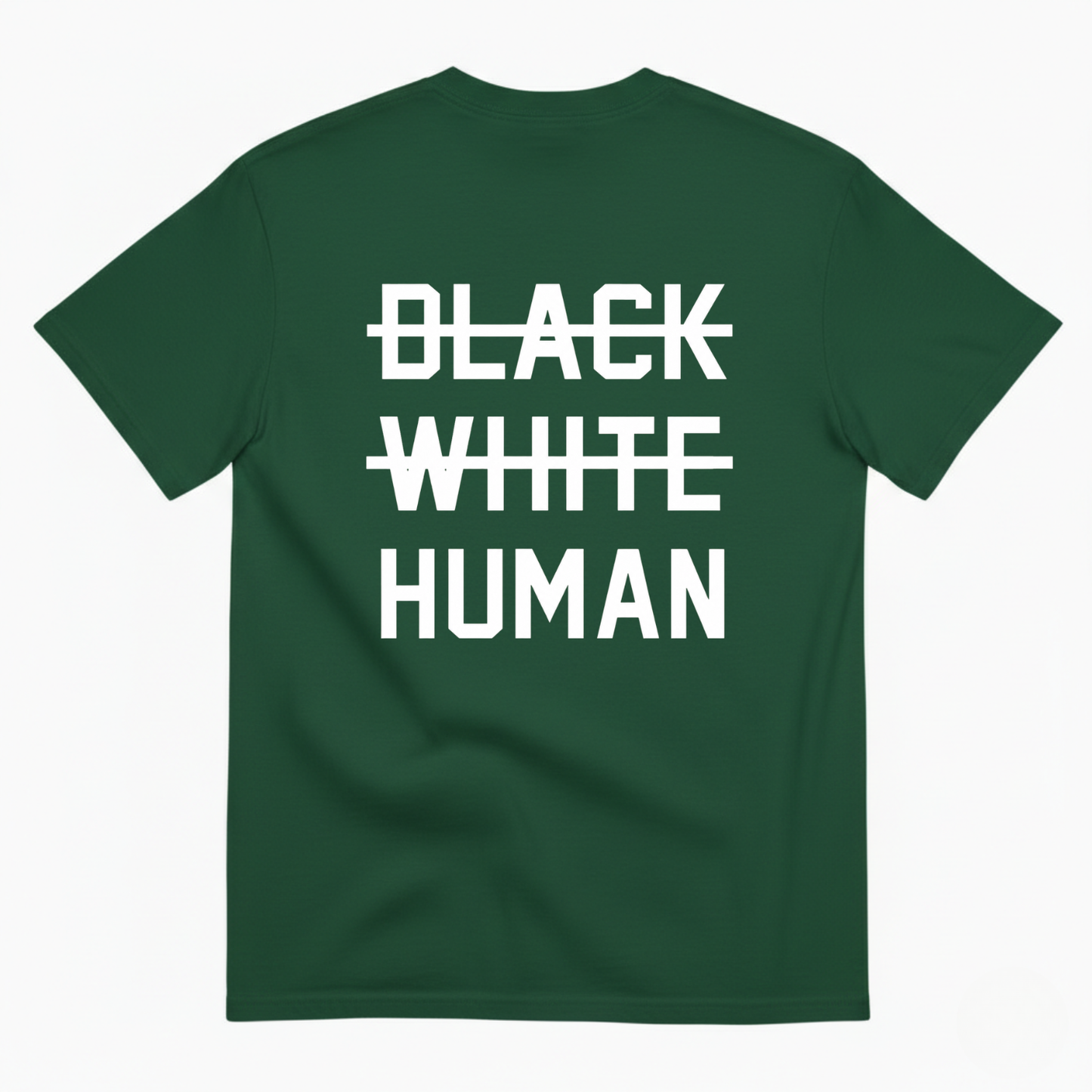 BLACK WHITE HUMAN T-SHIRT (BACK PRINT)