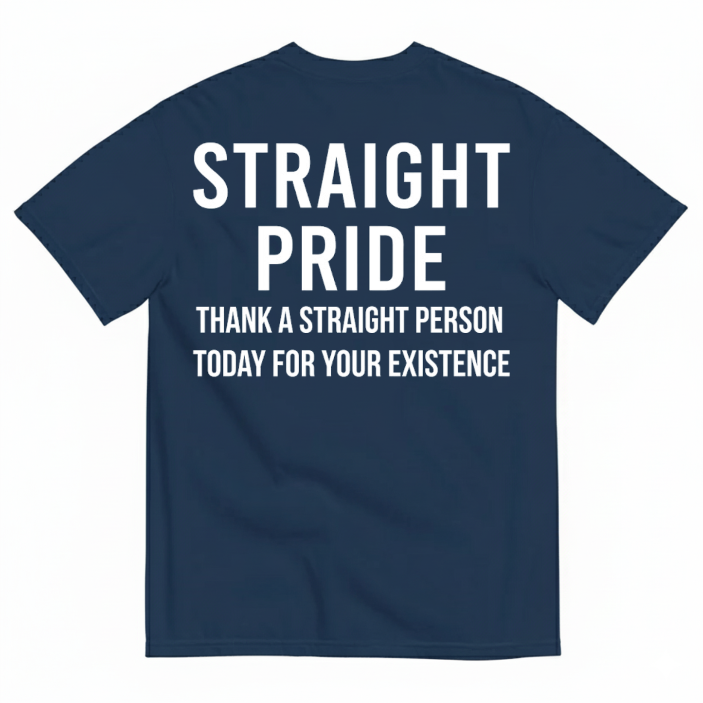 STRAIGHT PRIDE THANK A STRAIGHT PERSON TODAY T-SHIRT (BACK PRINT)