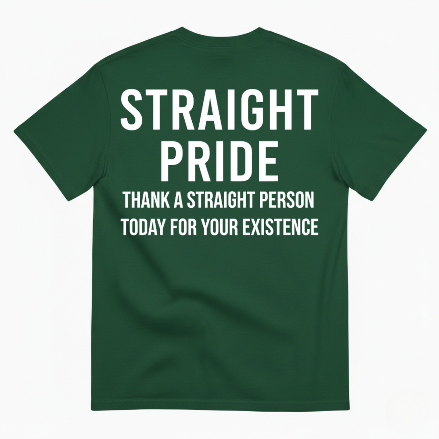 STRAIGHT PRIDE THANK A STRAIGHT PERSON TODAY T-SHIRT (BACK PRINT)