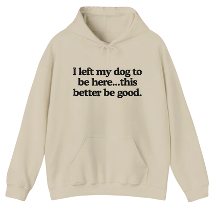 I left my dog to be here... this better good Hoodie