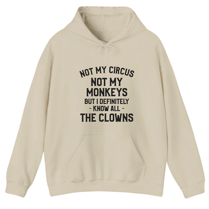 Not My Circus Not My Monkeys But I Definitely Know Nanny Hoodie (Front Print)