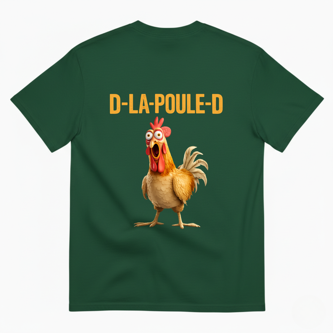 D-LA-POULE-D FUNNY CHICKEN T-SHIRT T-SHIRT (BACK PRINT)