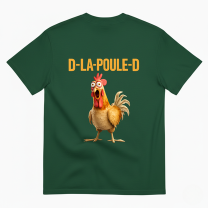 D-LA-POULE-D FUNNY CHICKEN T-SHIRT T-SHIRT (BACK PRINT)