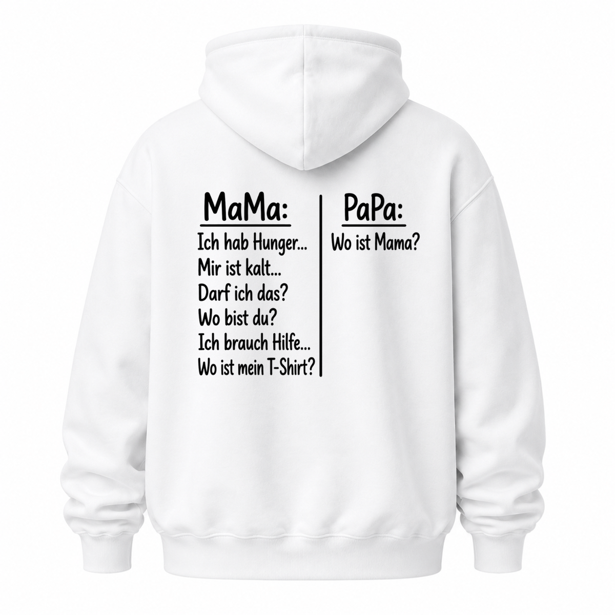 MAMA PAPA HOODIE (BACK PRINT)