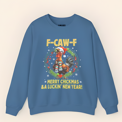 Funny F-CAW-F Rooster Christmas Swearshirt