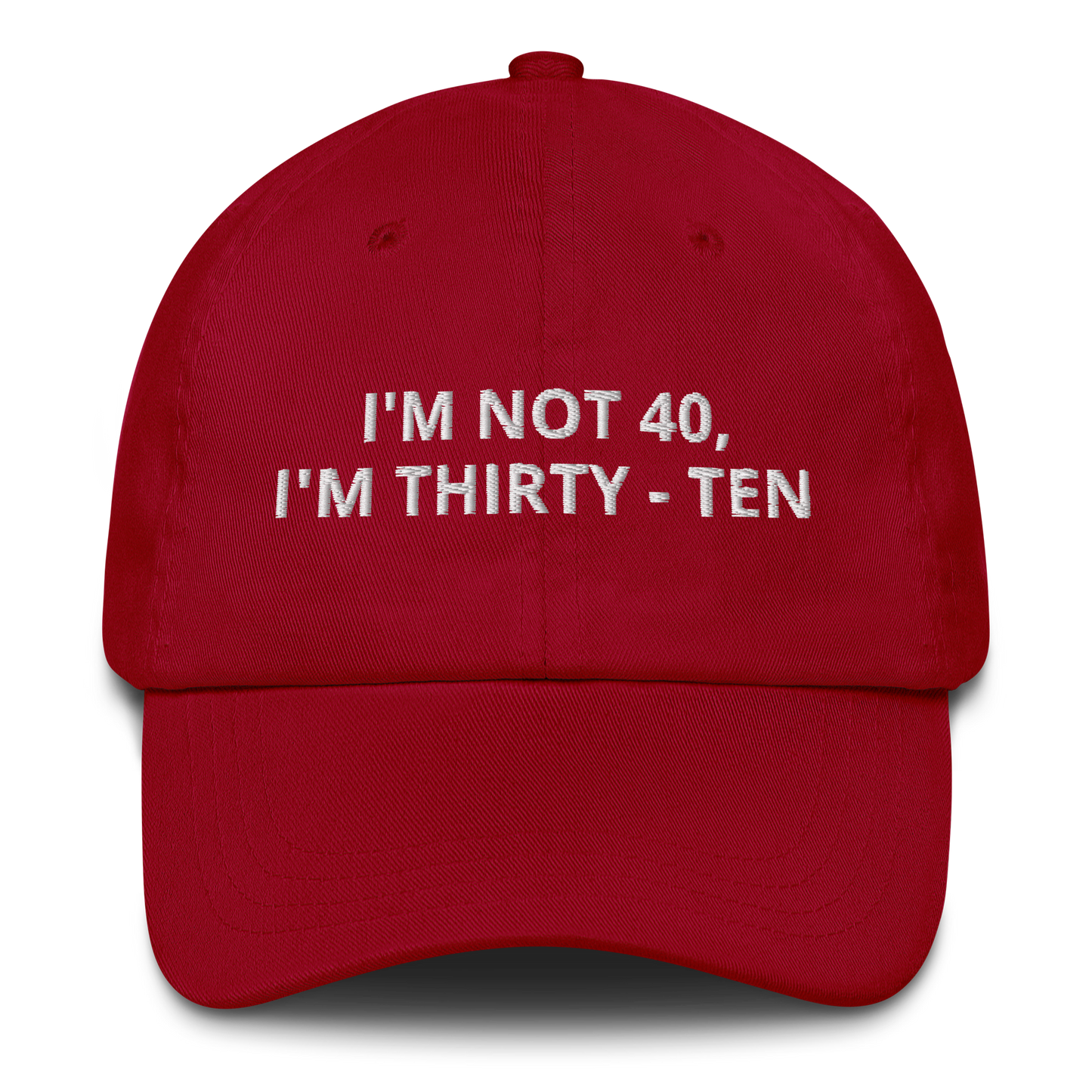 I’M NOT 40 I’M THIRTY-TEN – EMBROIDERED HAT