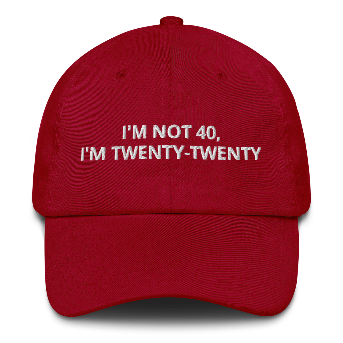 I’M NOT 40, I’M TWENTY-TWENTY - EMBROIDERED HAT
